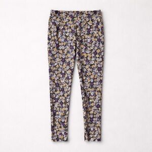 Live Well Floral Print Women's Yoga Pants With Pockets-Purple Multi Size S